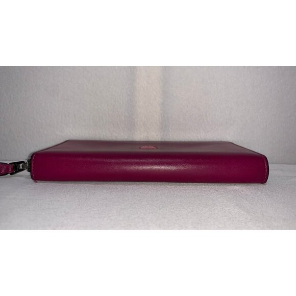 Coach Pac Man Accordion Zip Wallet Shadow/Blinky Ghost F55736 Fuschia - Picture 4 of 12